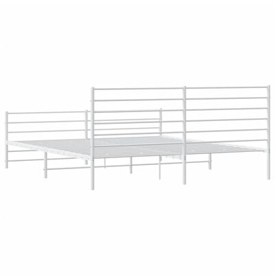 vidaXL Cadre de lit métal sans matelas et pied de lit blanc 200x200 cm