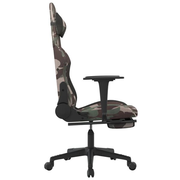vidaXL Chaise de jeu avec repose-pied Camouflage et noir Tissu