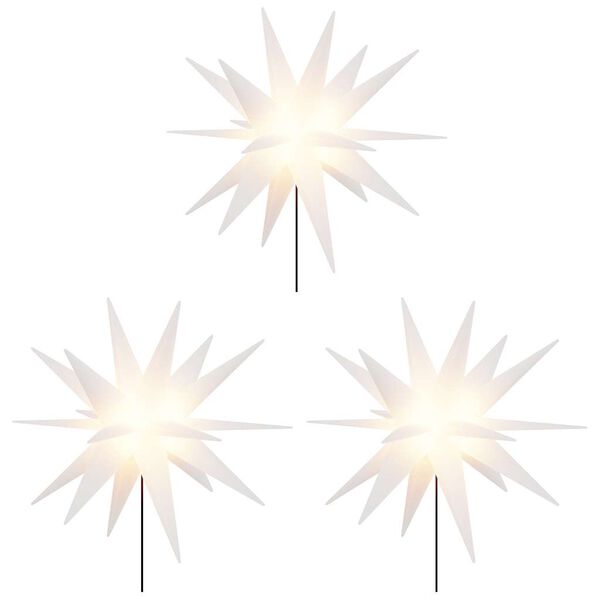 vidaXL Lumi&egrave;res de No&euml;l avec piquets 3 pcs LED pliable blanc 57 cm