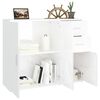 vidaXL Buffet Blanc brillant 91x29,5x75 cm Bois d'ing&eacute;nierie