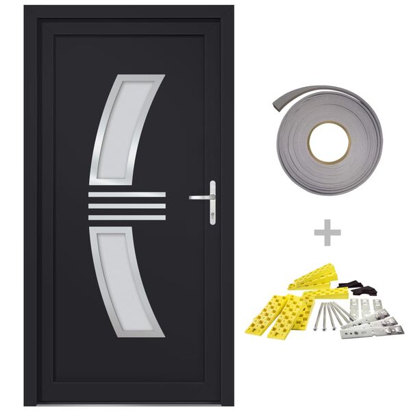 vidaXL Porte d'entr&eacute;e anthracite 108x208 cm PVC