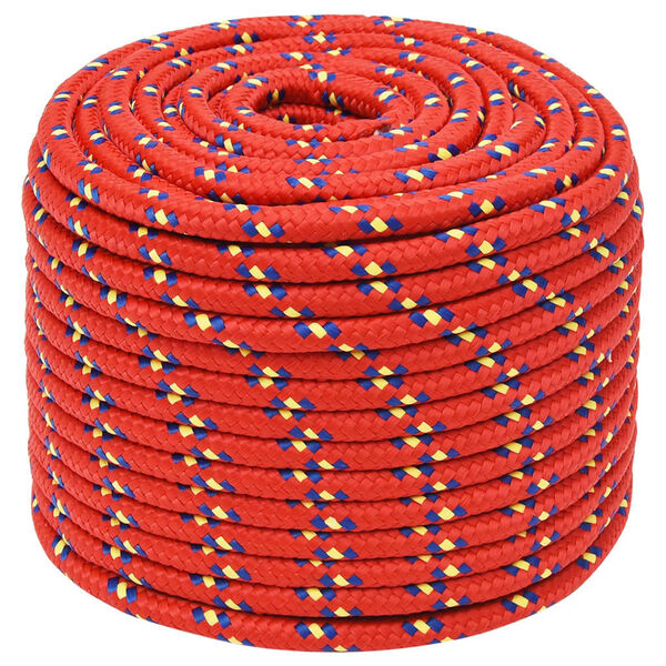 vidaXL Corde de bateau Rouge 14 mm 100 m Polypropyl&egrave;ne
