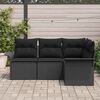vidaXL Ensemble de canap&eacute; de jardin avec stockage 4 pcs Noir polyrotin