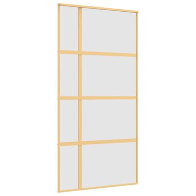 vidaXL Porte coulissante doré 102,5x205 cm verre ESG dépoli aluminium