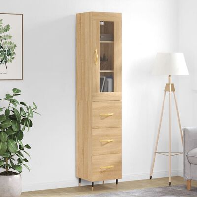 vidaXL Buffet haut Chêne sonoma 34,5x34x180 cm Bois d'ingénierie