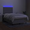 vidaXL Sommier &agrave; lattes de lit et matelas et LED Gris clair 120x200 cm