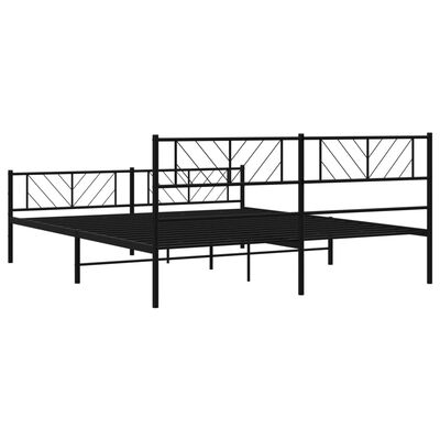 vidaXL Cadre de lit métal sans matelas avec pied de lit noir 193x203cm