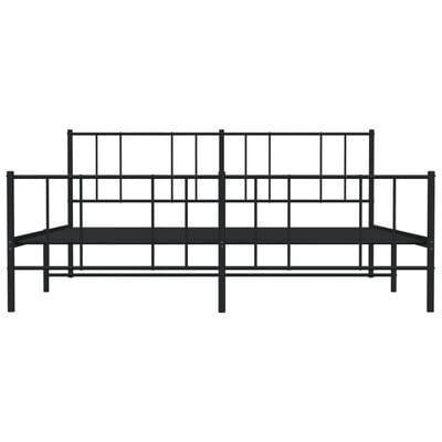 vidaXL Cadre de lit métal sans matelas avec pied de lit noir 200x200cm