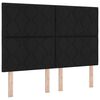 vidaXL Lit &agrave; ressort LED avec t&ecirc;te de lit Noir 140 x 190 cm tissu