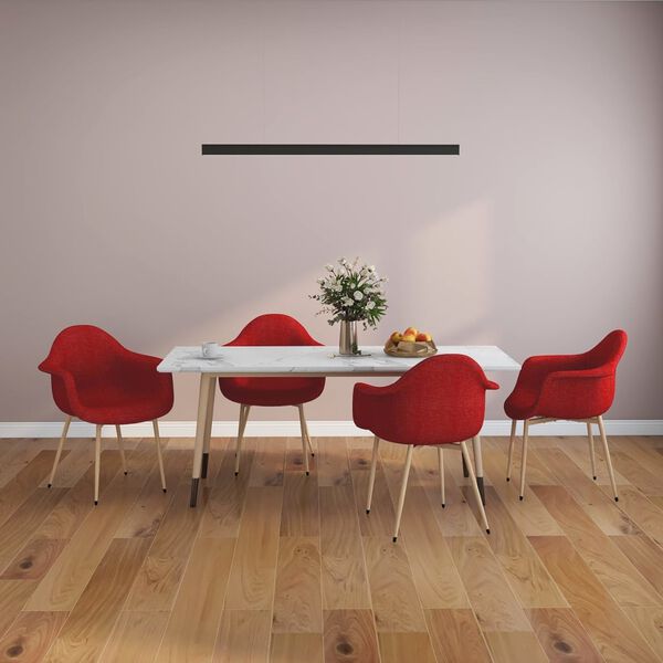 vidaXL Chaises &agrave; manger lot de 4 rouge bordeaux tissu