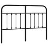 vidaXL T&ecirc;te de lit de remplacement m&eacute;tal noir 140 cm