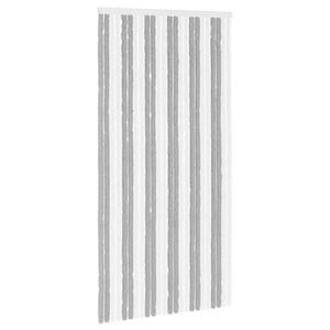 vidaXL Rideau anti-insectes en chenille Gris et blanc 100 x 200 cm