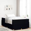 vidaXL Cadre de lit avec matelas Noir 120 x 190 cm tissu
