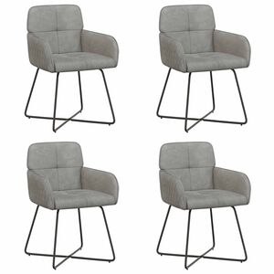 vidaXL Chaises de salle &agrave; manger 4 pc Velours Gris clair