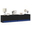 vidaXL Meuble TV mural avec LED noir 180x31x38 cm