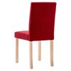vidaXL Chaises &agrave; manger lot de 4 rouge bordeaux tissu