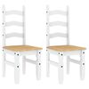 vidaXL Chaises &agrave; manger lot de 2 Corona blanc bois massif de pin