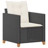 vidaXL Chaise de jardin avec coussins noir r&eacute;sine tress&eacute;e