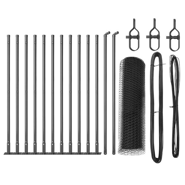 vidaXL Poteau de cl&ocirc;ture. Gris 25 x 0,5 m (maille de 13 mm) Acier