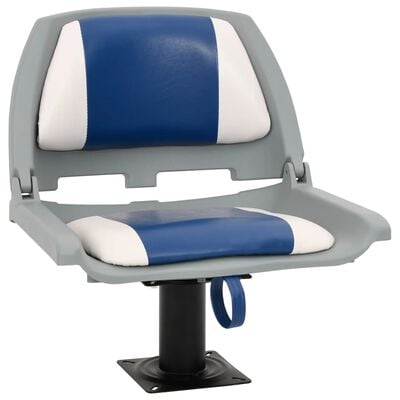 vidaXL Ensemble de sièges de bateau pliables 2 pcs bleu et blanc