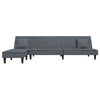 vidaXL Canap&eacute;-lit en forme de L gris 255x140x70 cm velours