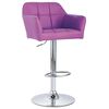 vidaXL Tabouret de bar avec accoudoir Violet Similicuir