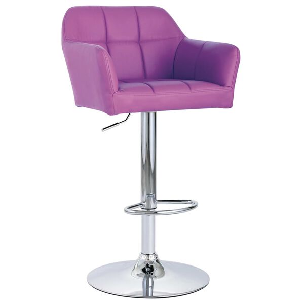 vidaXL Tabouret de bar avec accoudoir Violet Similicuir