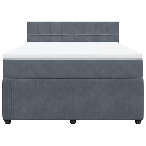 vidaXL Sommier &agrave; lattes de lit et matelas Gris fonc&eacute; 140x190cm Velours