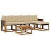vidaXL Ensemble de canap&eacute;s d'ext&eacute;rieur 6 pc Naturel et Beige