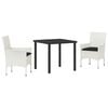 vidaXL Ensemble de salle &agrave; manger pour jardin 3 pc Blanc polyrotin
