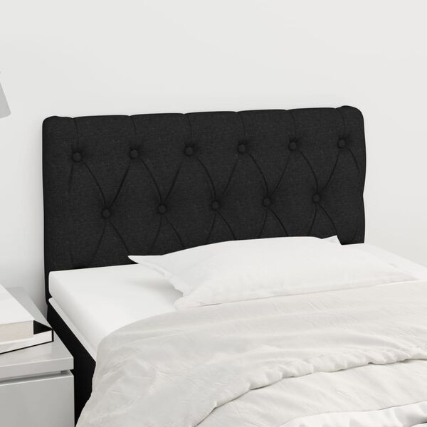 vidaXL T&ecirc;te de lit Noir 80x7x78/88 cm Tissu