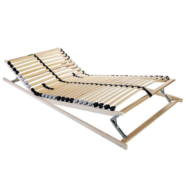 vidaXL Sommier &agrave; lattes Marron 80 x 190 cm Bois de h&ecirc;tre massif