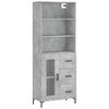 vidaXL Buffet haut Gris b&eacute;ton 69,5x34x180 cm Bois d'ing&eacute;nierie