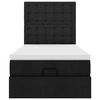 vidaXL Lit ottoman avec matelas noir 90x200 cm tissu