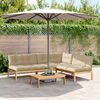 vidaXL Salon palette de jardin avec coussins 4pcs bois d'acacia massif