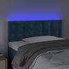 vidaXL T&ecirc;te de lit &agrave; LED Bleu fonc&eacute; 90x5x78/88 cm Velours