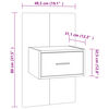 vidaXL Table de chevet murale Ch&ecirc;ne marron