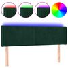 vidaXL T&ecirc;te de lit &agrave; LED Vert fonc&eacute; 147x16x78/88 cm Velours