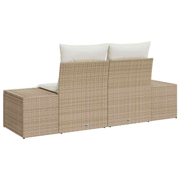 vidaXL Canap&eacute; de jardin Beige 123 x 62 x 69 cm polyrotin