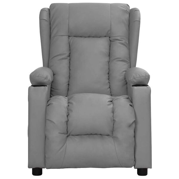vidaXL Fauteuil de massage électrique Gris Similicuir