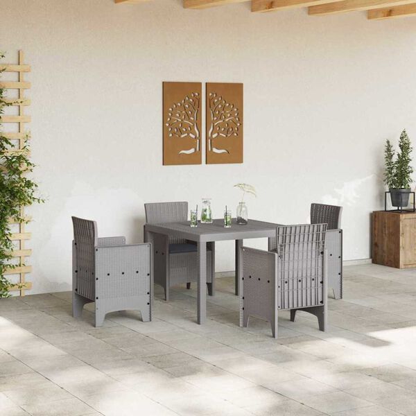vidaXL Ensemble de salle &agrave; manger pour jardin 5 pcs Gris clair