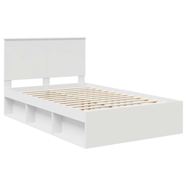 vidaXL Cadre de lit Blanc 120 x 200 cm Bois de pin massif