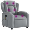 vidaXL Fauteuil inclinable de massage gris clair tissu