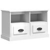 vidaXL Meuble TV blanc brillant 80x35x50 cm bois d'ing&eacute;nierie