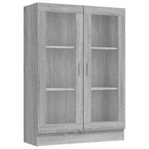 vidaXL Armoire &agrave; vitrine Sonoma gris 82,5x30,5x115cm Bois d'ing&eacute;nierie