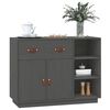vidaXL Buffet Gris 98,5x40x75 cm Bois massif de pin
