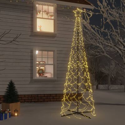 vidaXL Arbre de Noël cône Blanc chaud 500 LED 100x300 cm