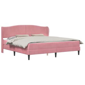 vidaXL Cadre de lit avec t&ecirc;te de lit Rose 180 x 200 cm Velours