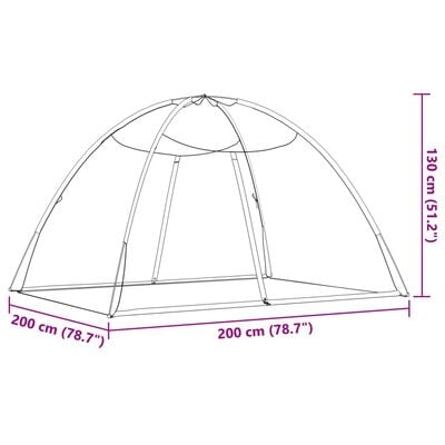 vidaXL Moustiquaire mongole avec portes 220 maille noir 200x200x135 cm