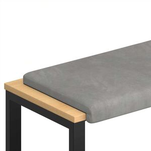 vidaXL Coussin de banc Velours Gris clair Profondeur 35 cm